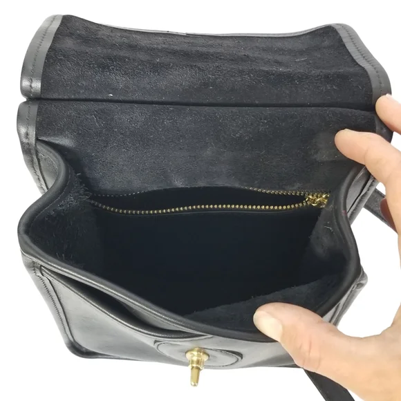 Vintage 1990's Coach Original Black Leather Murphy Shoulder Crossbody Bag #9930